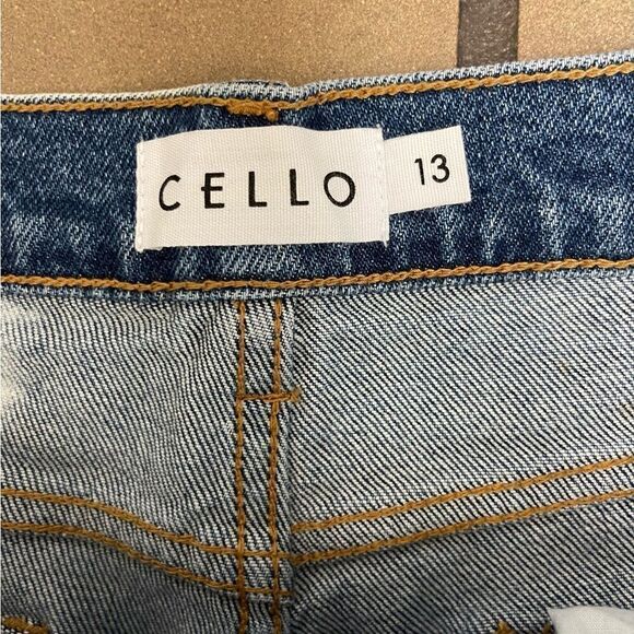Cello High Waist Bleached Denim Mom Jeans Sz 13 Stretch Cowgirl Bohemian Country - Picture 11 of 11